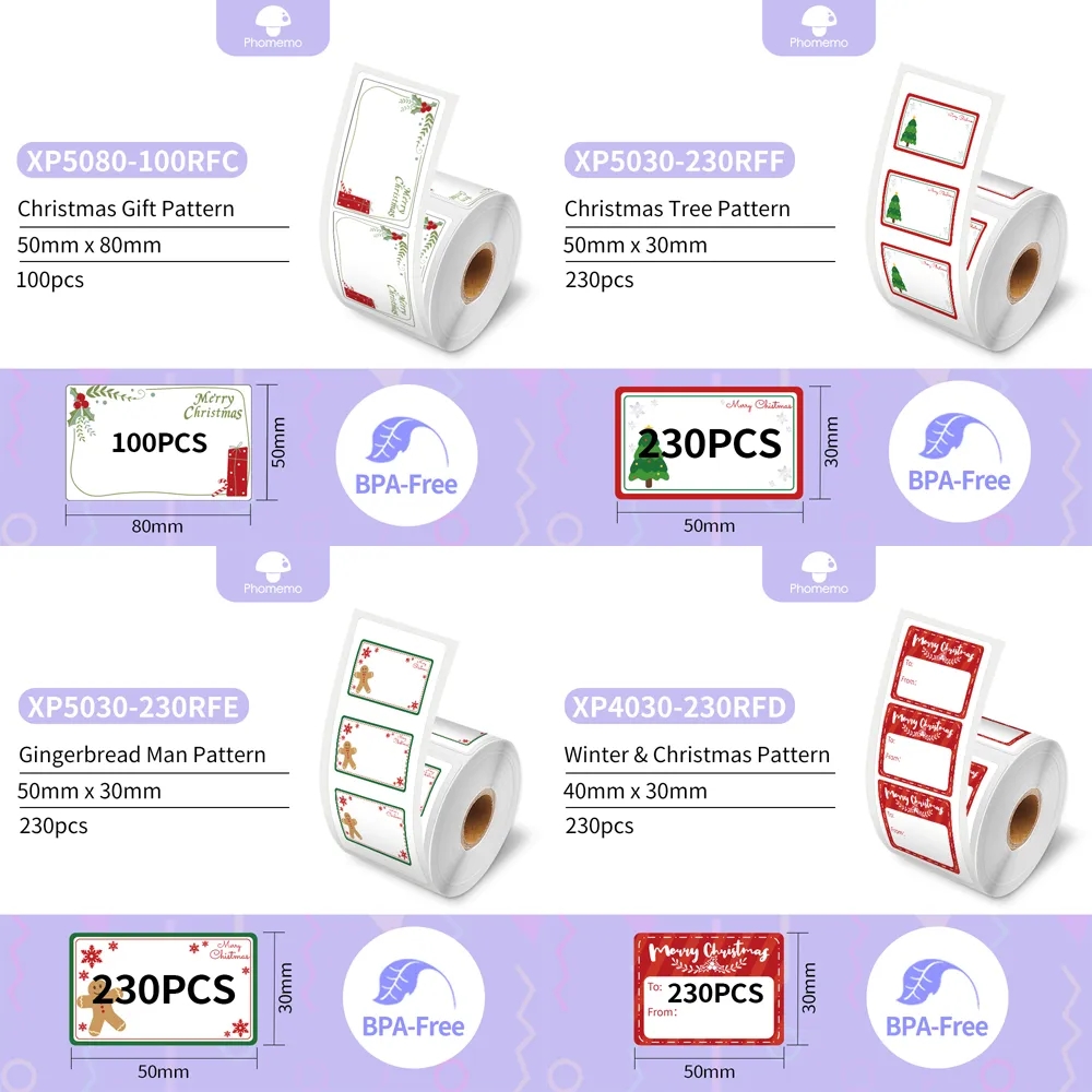 Round Sticker Thermal Labels Colored - Phomemo Sticker Paper for M110/M200 Thermal