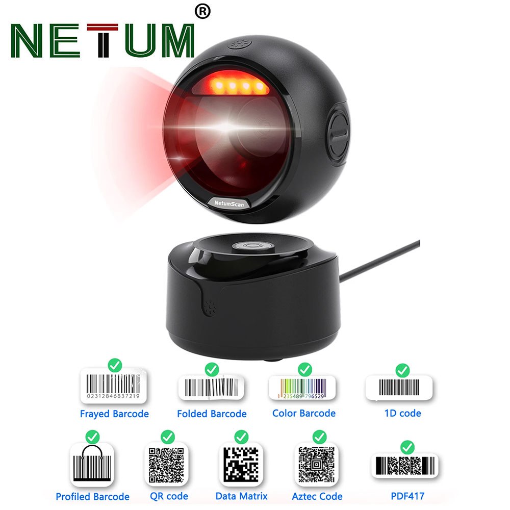 Wireless Barcode Scanner 2D Qr Laser - NETUM Barcode Scanner Automatic Omnidirectional Desktop