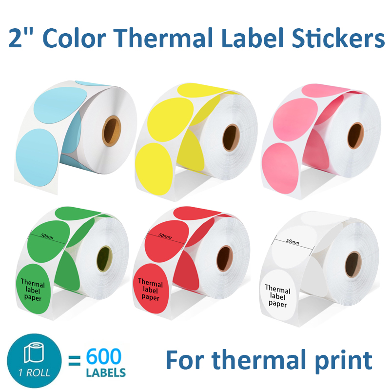 Round Sticker Thermal Labels Colored - 2