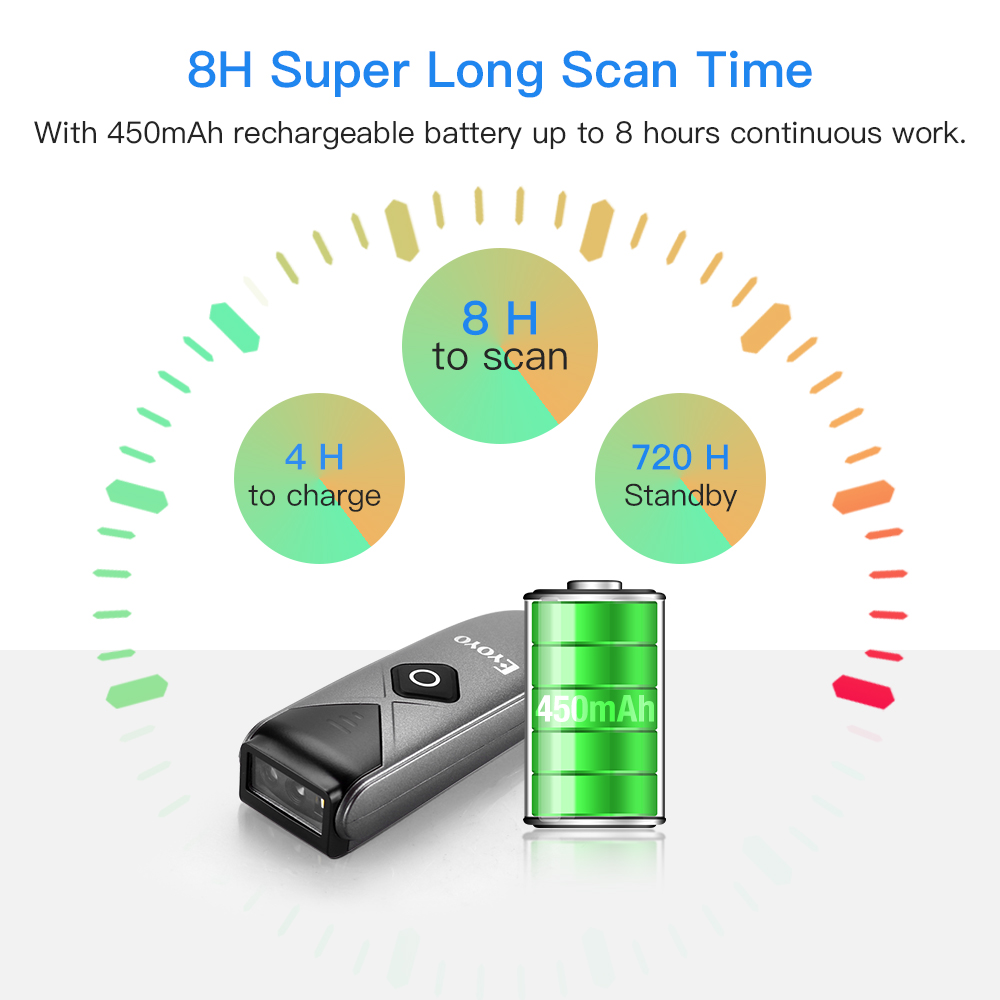 Wireless Barcode Scanner 2D Qr Laser - Eyoyo 2-Pack Barcode Scanner Mini QR
