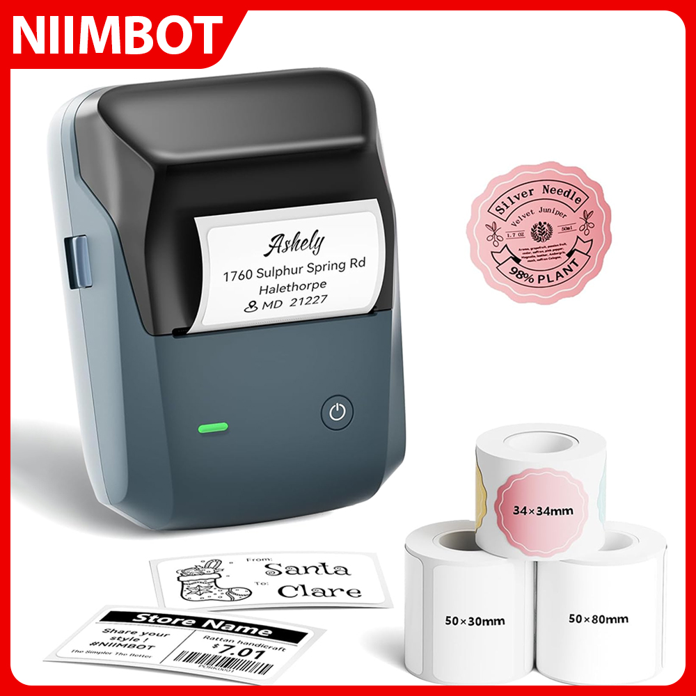NIIMBOT B1 Mini Portable Therm - Round Sticker Thermal Labels Colored recension och pris
