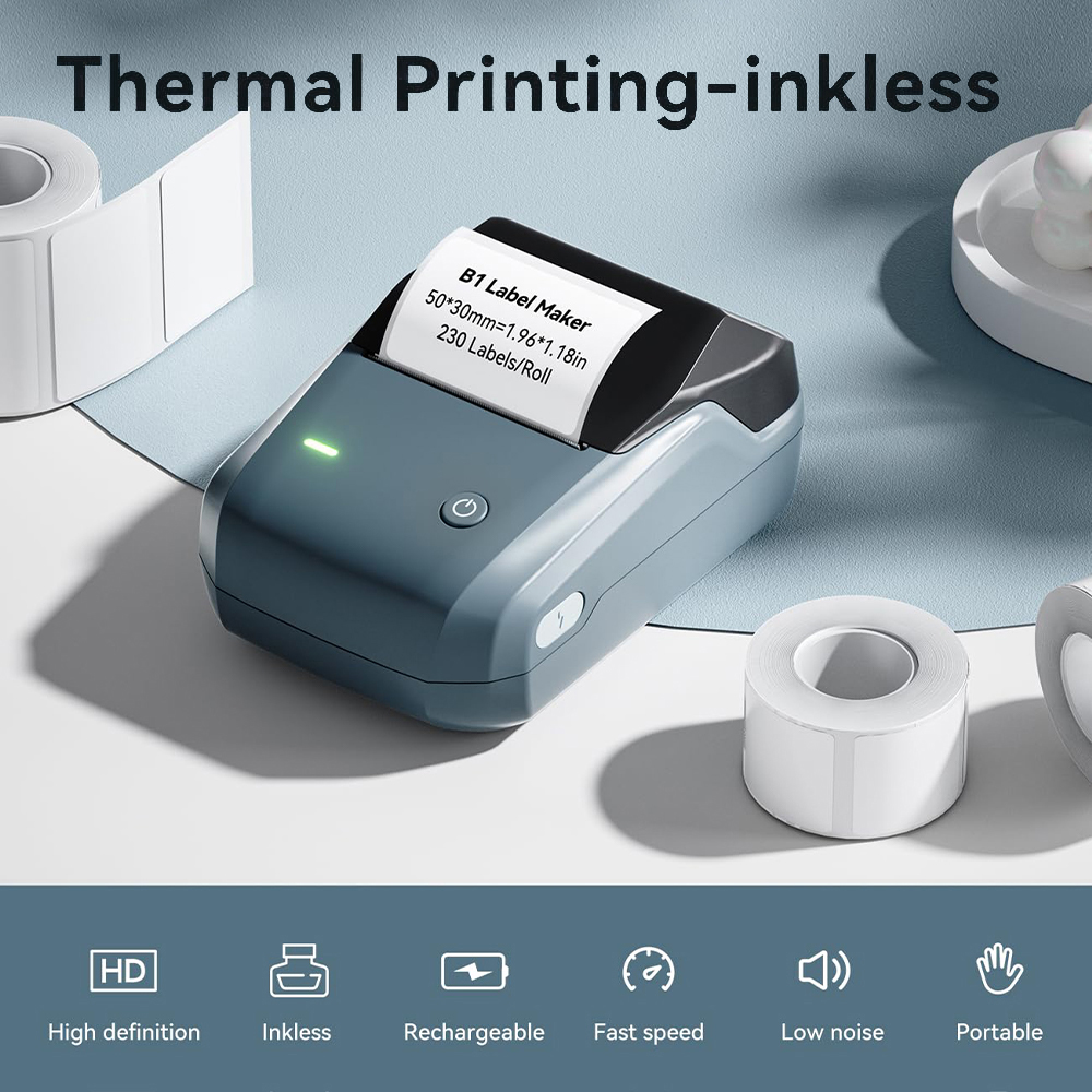 NIIMBOT B1 Mini Portable Therm - Round Sticker Thermal Labels Colored recension och pris
