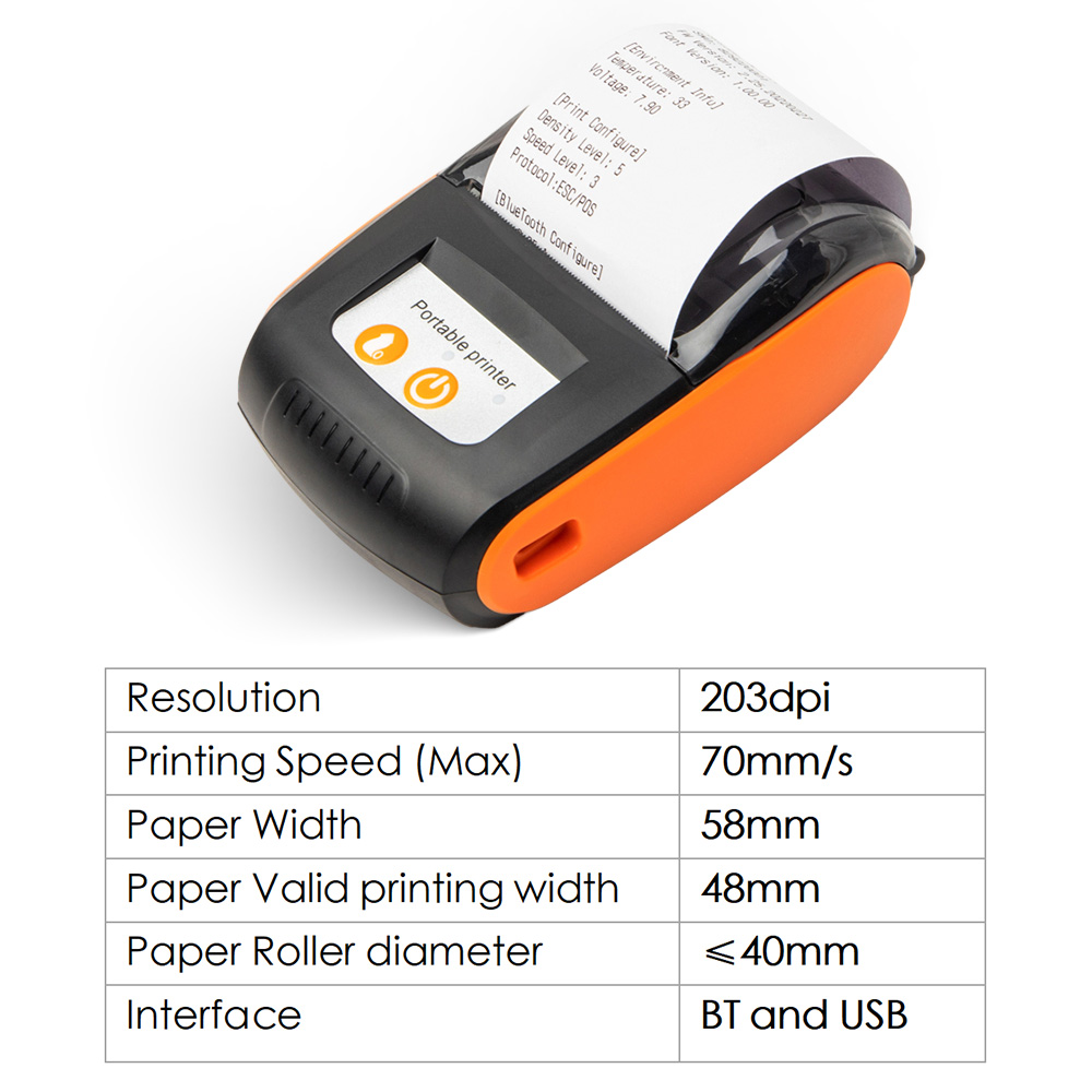 Portable Receipt Printer 58mm  - Bluetooth Portable Thermal Receipt Printer 58Mm recension och pris