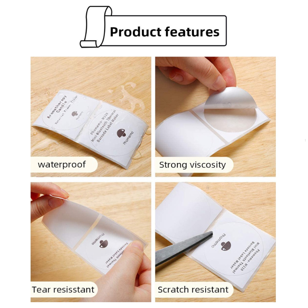Phomemo Sticker Paper for M110 - Round Sticker Thermal Labels Colored recension och pris