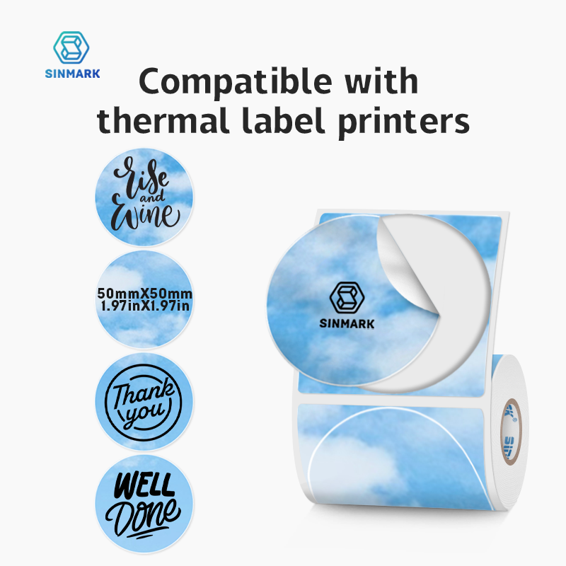 50mm Round Colorful Thermal La - Round Sticker Thermal Labels Colored recension och pris