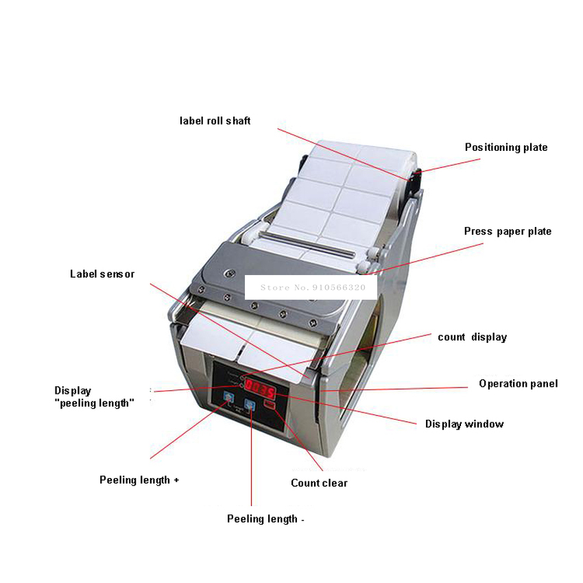 Automatic Adhesive Label Paper - Label Dispenser Electric Peel Machine recension och pris