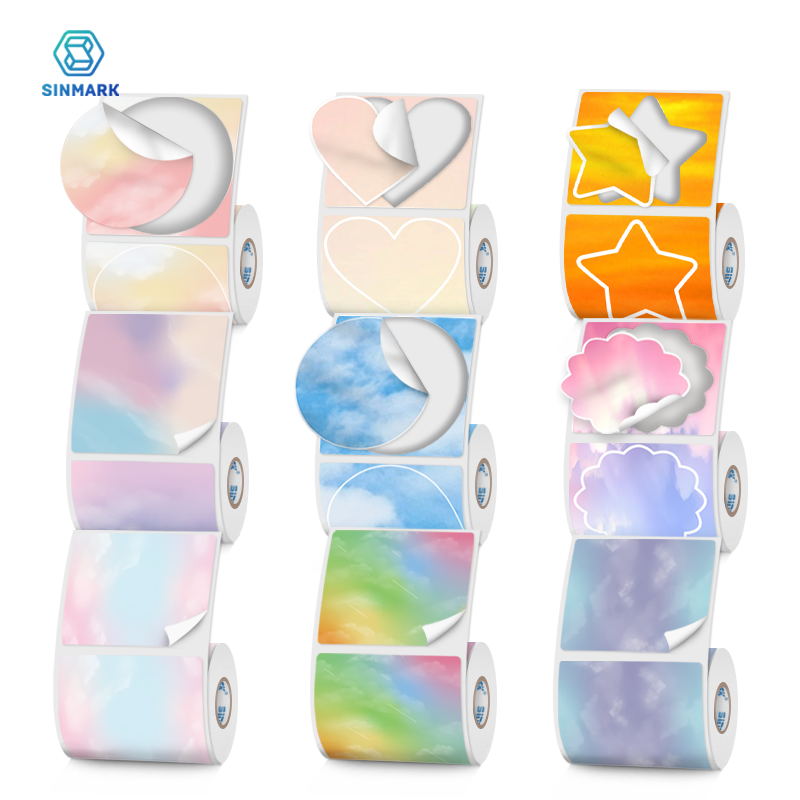 2 Rolls Color Thermal Label Pa - Round Sticker Thermal Labels Colored recension och pris