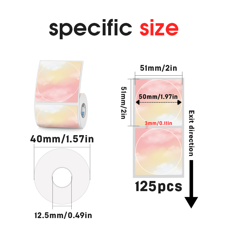 2 Rolls Color Thermal Label Pa - Round Sticker Thermal Labels Colored recension och pris