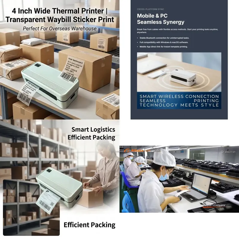 4 Inch USB Wireless Port Direc - Barcode Printer Direct Thermal 110Mm recension och pris
