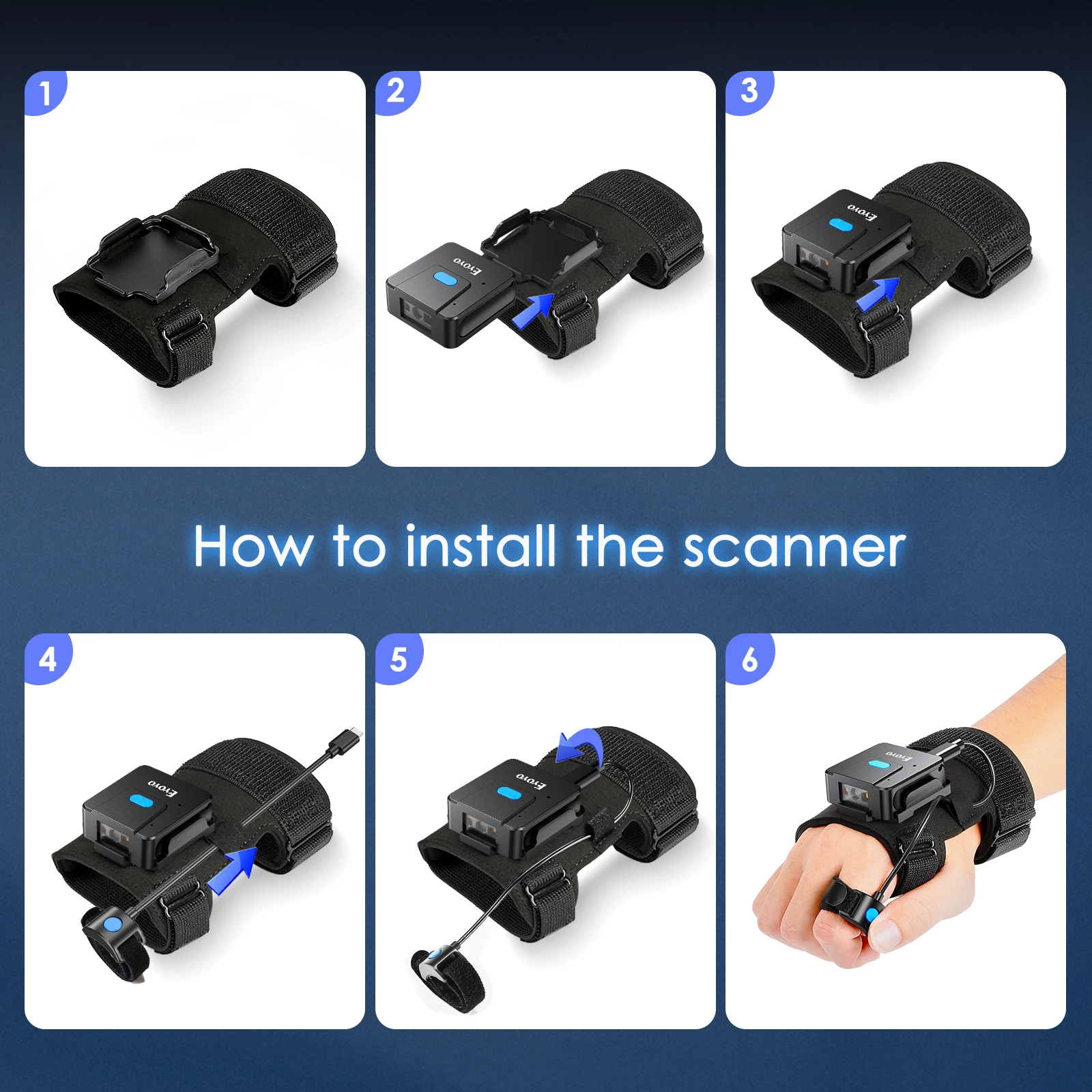 Eyoyo Wearable 2D Bluetooth Ba - Wireless Barcode Scanner 2D Qr Laser recension och pris