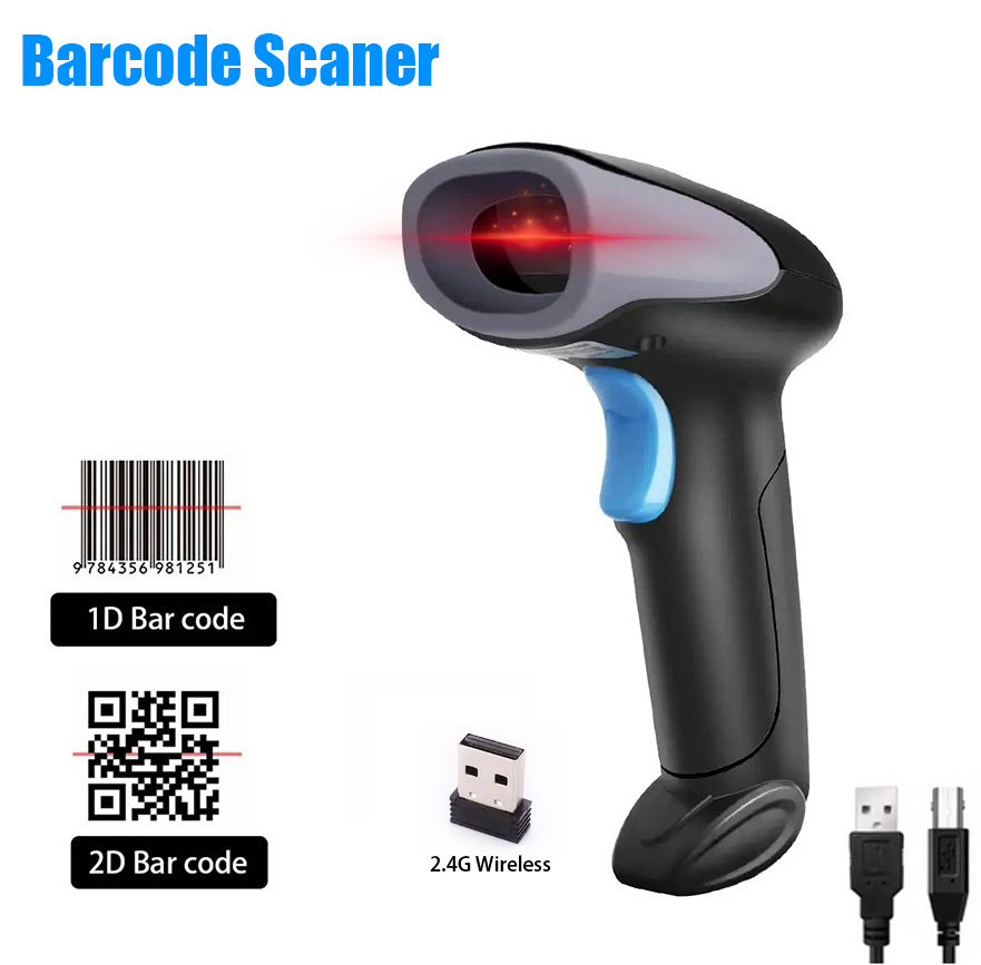 Handheld 1D 2D Barcode Scanner - Wireless Barcode Scanner 2D Qr Laser recension och pris