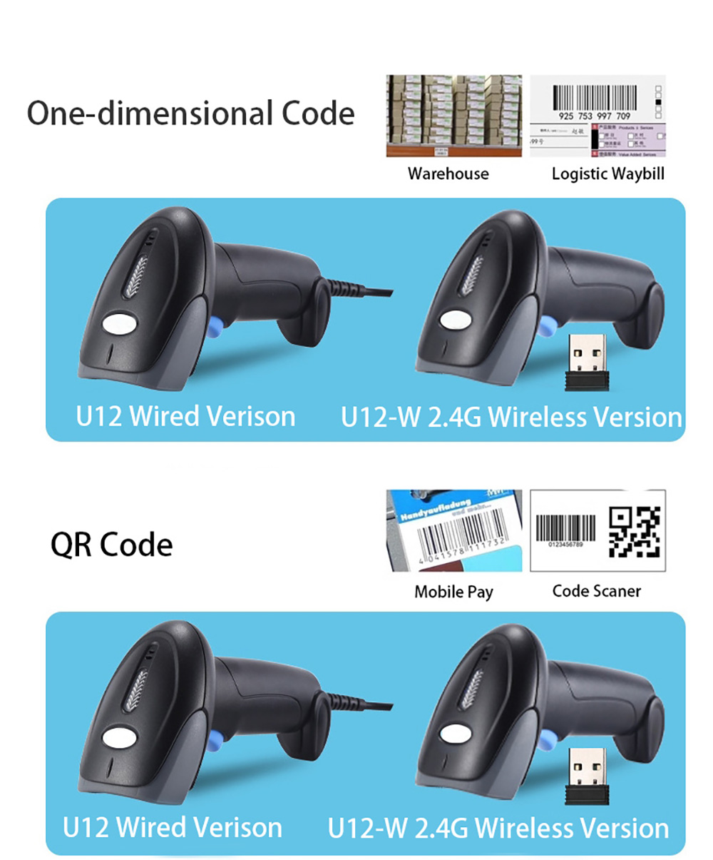 Handheld 1D 2D Barcode Scanner - Wireless Barcode Scanner 2D Qr Laser recension och pris