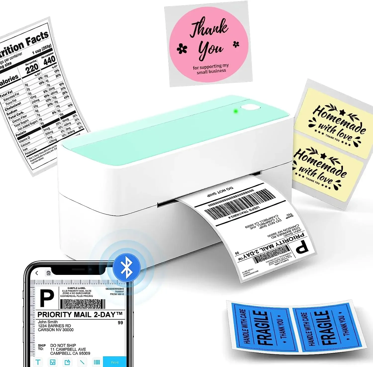 2026/Direct Thermal printer la - Thermal Label Printer 4X6 Shipping recension och pris