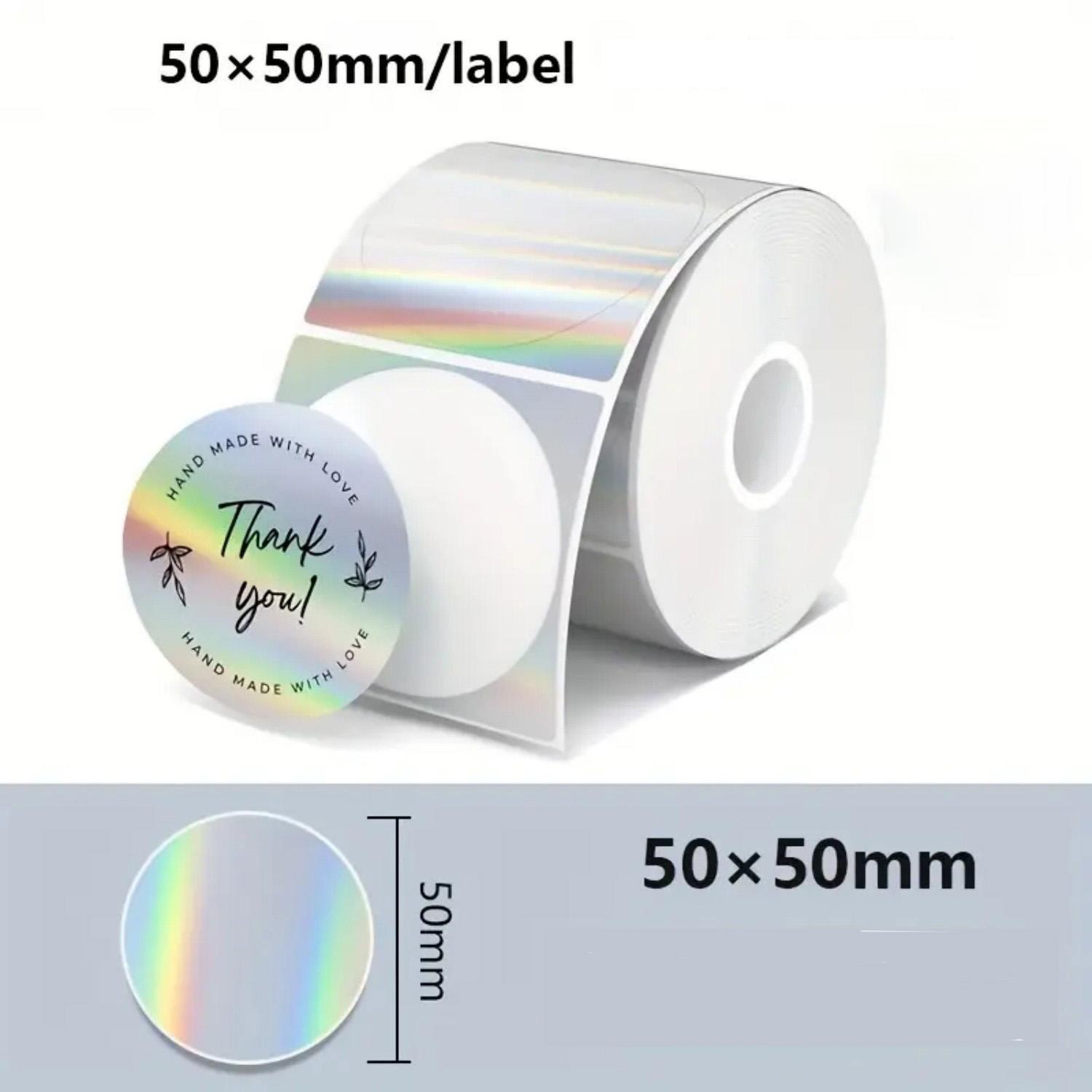 4 Rolls of Full-Color Laser Ho - Round Sticker Thermal Labels Colored recension och pris