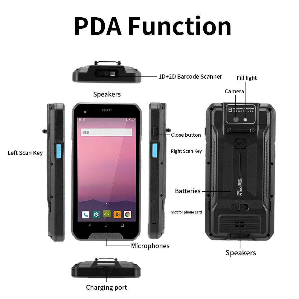 2026  Android 9.0 Device IP67  - Handheld Pda Scanner Android Barcode recension och pris