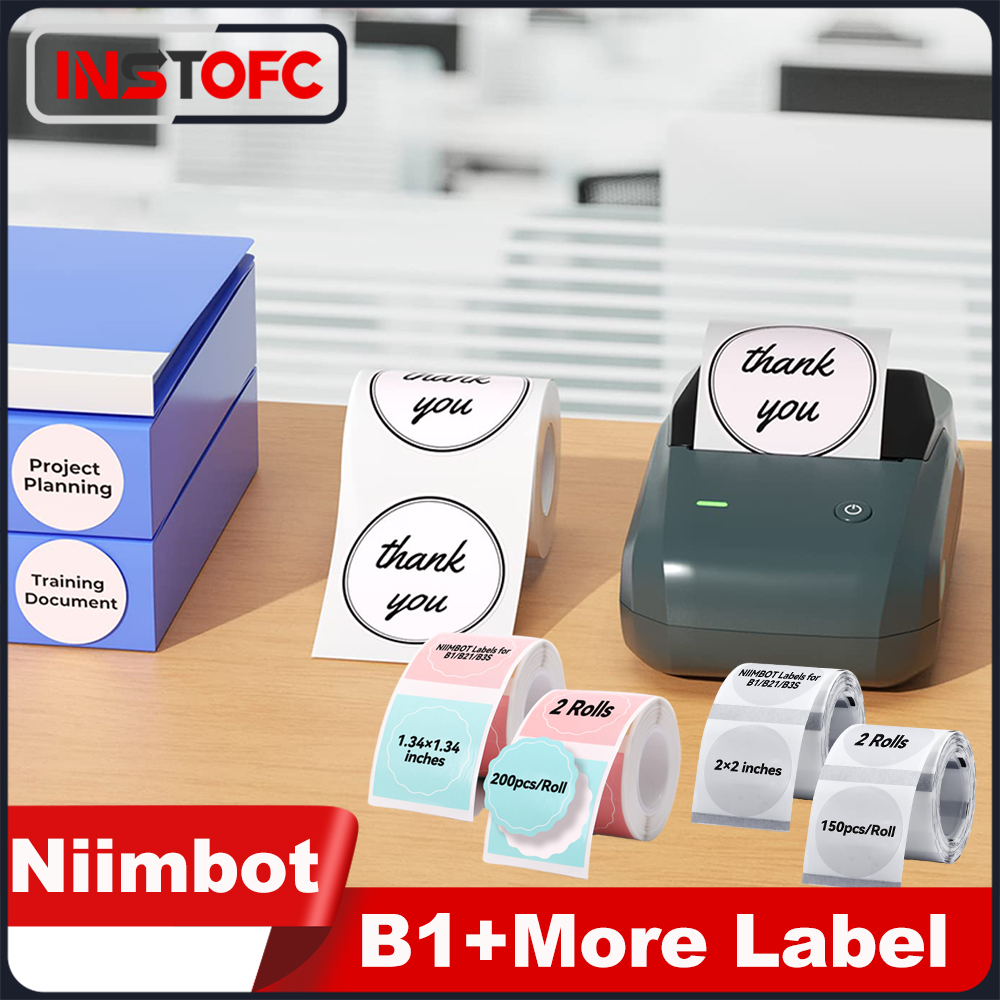 Niimbot B1 Wireless Label Make - Round Sticker Thermal Labels Colored recension och pris