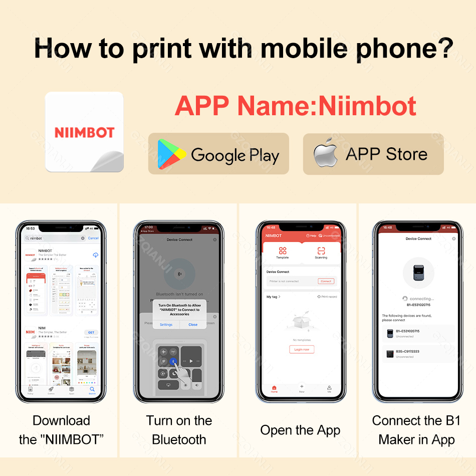 Niimbot B1 Wireless Label Make - Round Sticker Thermal Labels Colored recension och pris