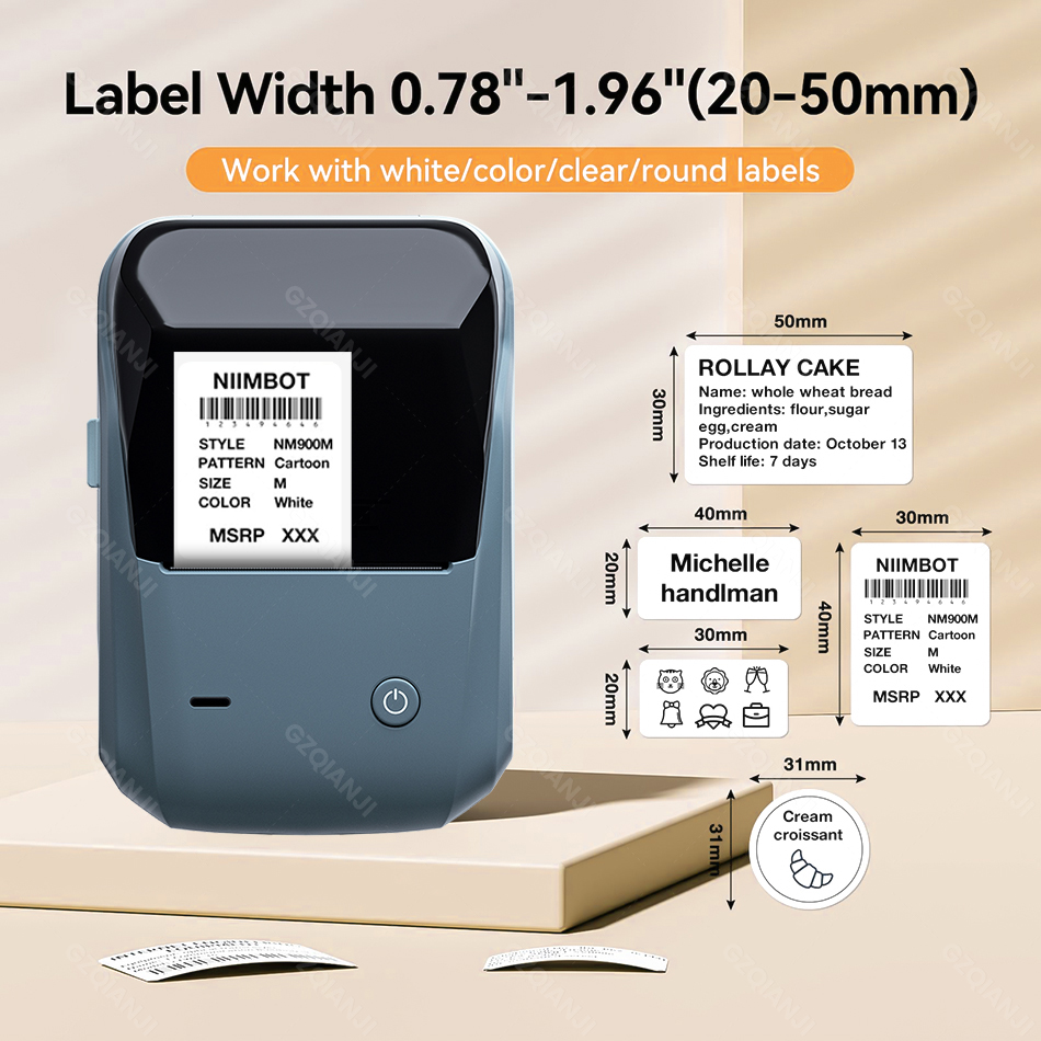 Niimbot B1 Wireless Label Make - Round Sticker Thermal Labels Colored recension och pris