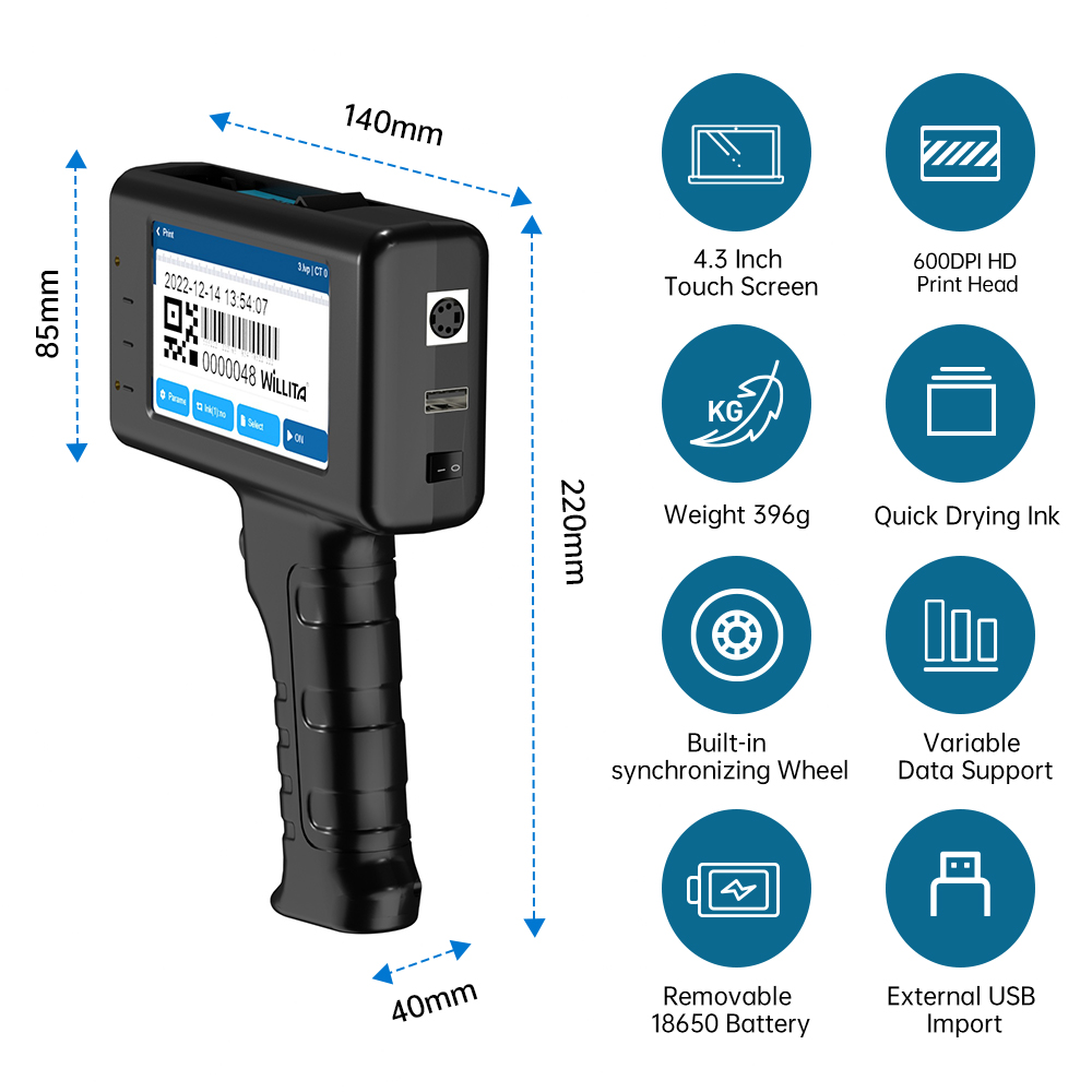 WLD-L1 12.7mm Handheld Inkjet  - Handheld Inkjet Date Code Printer Gun recension och pris