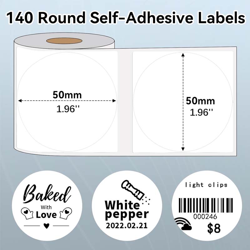50x50mm Round Thermal Label Ro - Round Sticker Thermal Labels Colored recension och pris