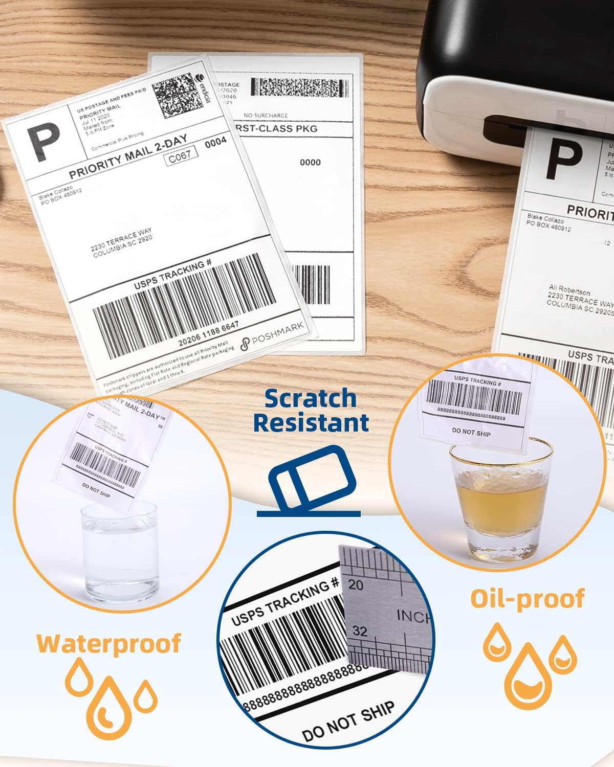 500 pcs Waybill Label A6 Size  - Thermal Shipping Label Roll 4X6 500 recension och pris