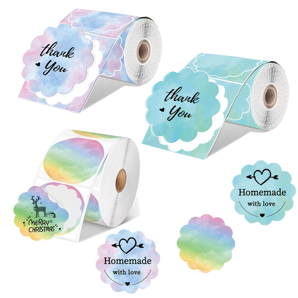 3Roll Color Label Sticker Roun - Round Sticker Thermal Labels Colored recension och pris