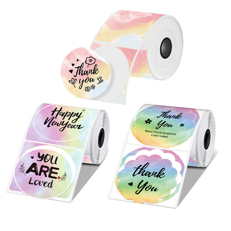 3Roll Color Label Sticker Roun - Round Sticker Thermal Labels Colored recension och pris