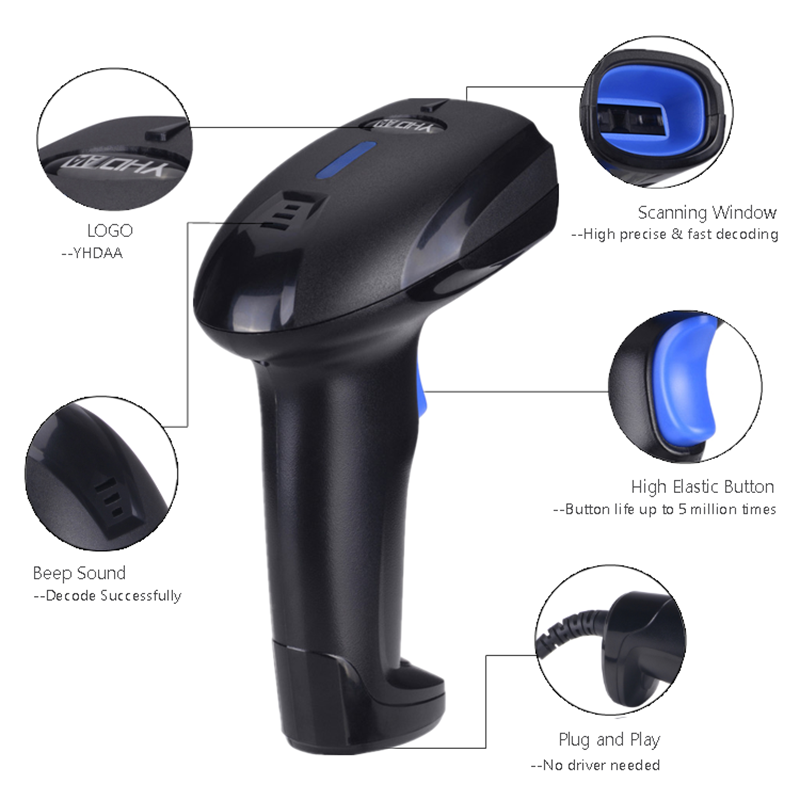 RS1100 Wireless Wired Barcode  - Wireless Barcode Scanner 2D Qr Laser recension och pris
