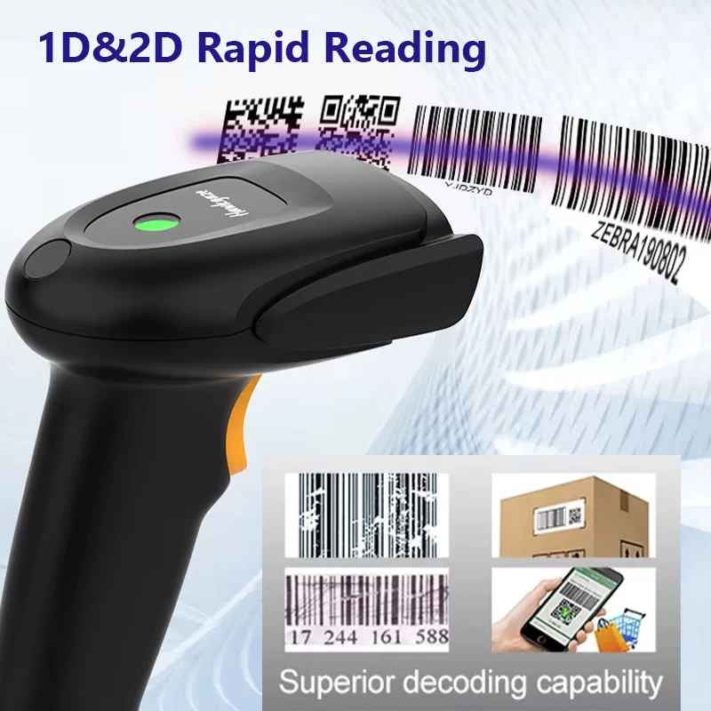 Langhuike Handheld 1D/2D QR Ba - Wireless Barcode Scanner 2D Qr Laser recension och pris