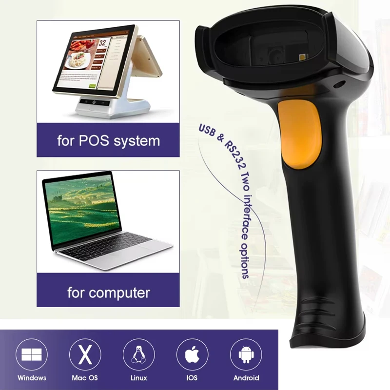 Langhuike Handheld 1D/2D QR Ba - Wireless Barcode Scanner 2D Qr Laser recension och pris