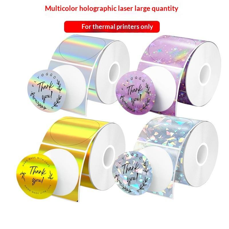 1 Roll Laser-color Silver/Matt - Round Sticker Thermal Labels Colored recension och pris