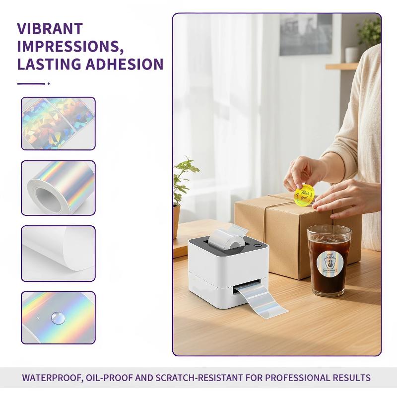 1 Roll Laser-color Silver/Matt - Round Sticker Thermal Labels Colored recension och pris