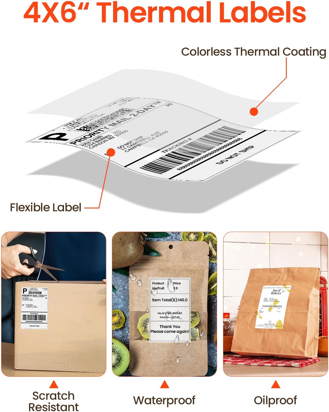 White 4x6 Thermal Shipping Sti - Thermal Label Printer 4X6 Shipping recension och pris