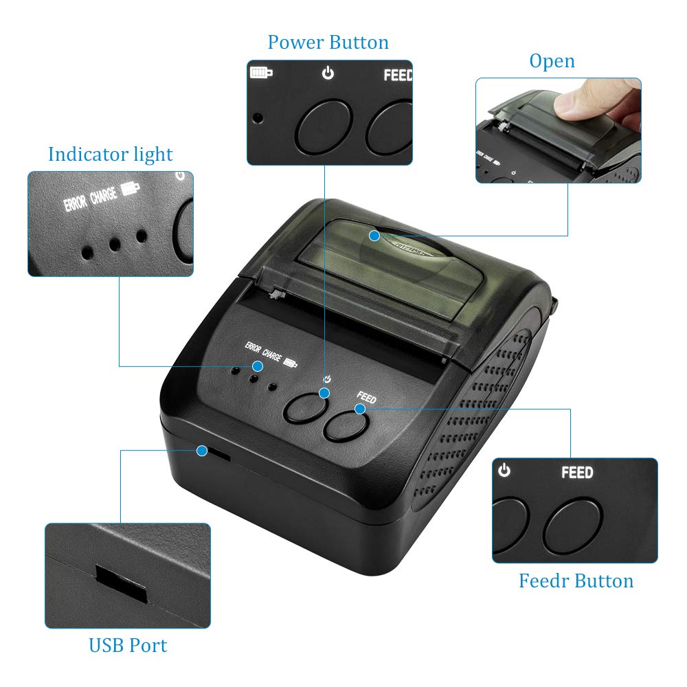 Portable Mini Bluetooth Printe - Bluetooth Portable Thermal Receipt Printer 58Mm recension och pris