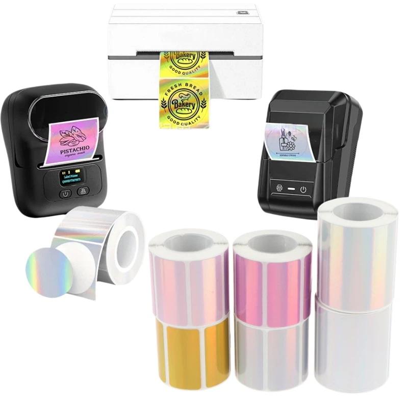1 Roll Laser-color Silver/Matt - Round Sticker Thermal Labels Colored recension och pris