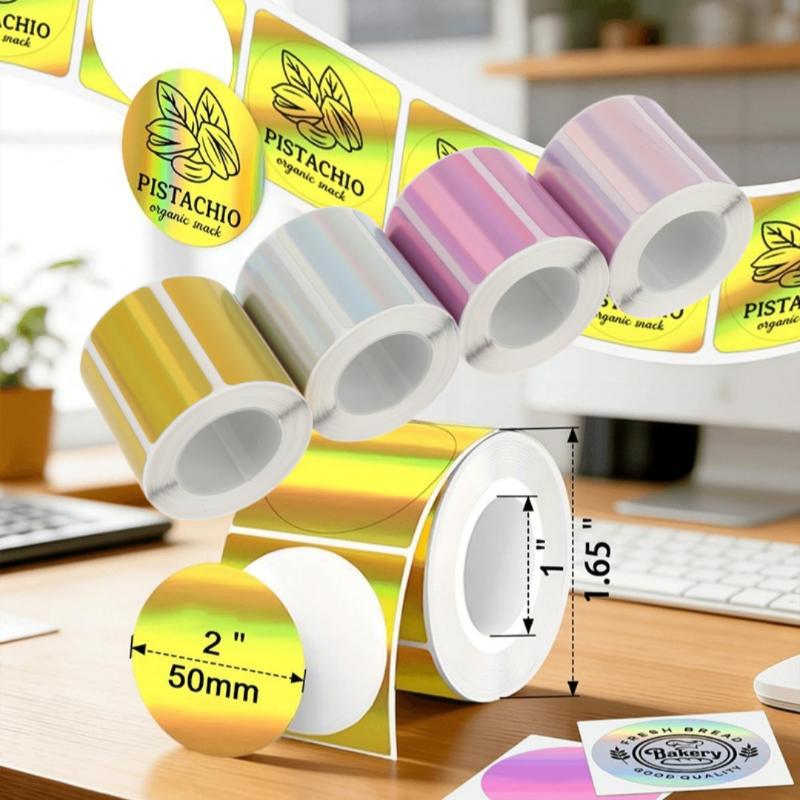 1 Roll Laser-color Silver/Matt - Round Sticker Thermal Labels Colored recension och pris