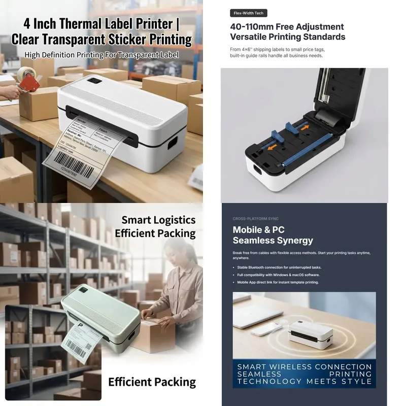 4 Inch USB Wireless Port Direc - Barcode Printer Direct Thermal 110Mm recension och pris