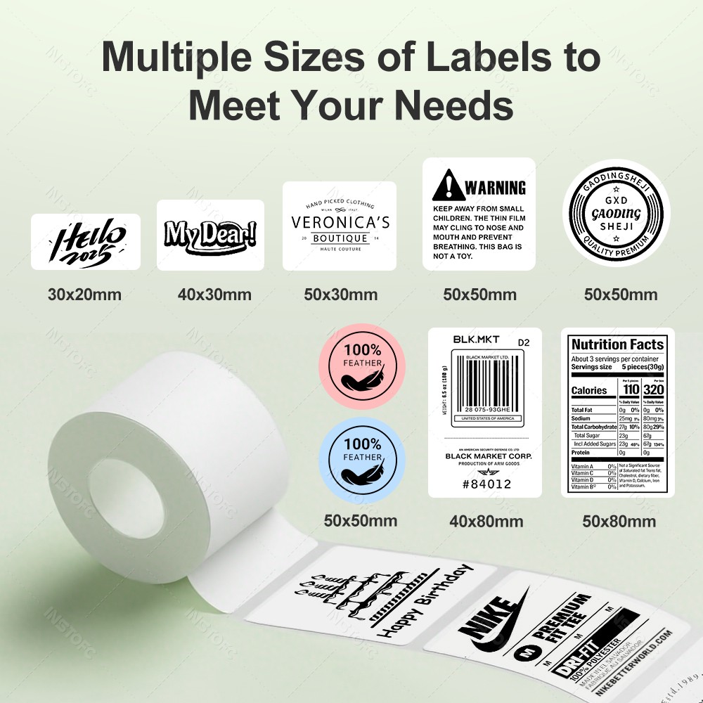 Portable Thermal Label Printer - Round Sticker Thermal Labels Colored recension och pris