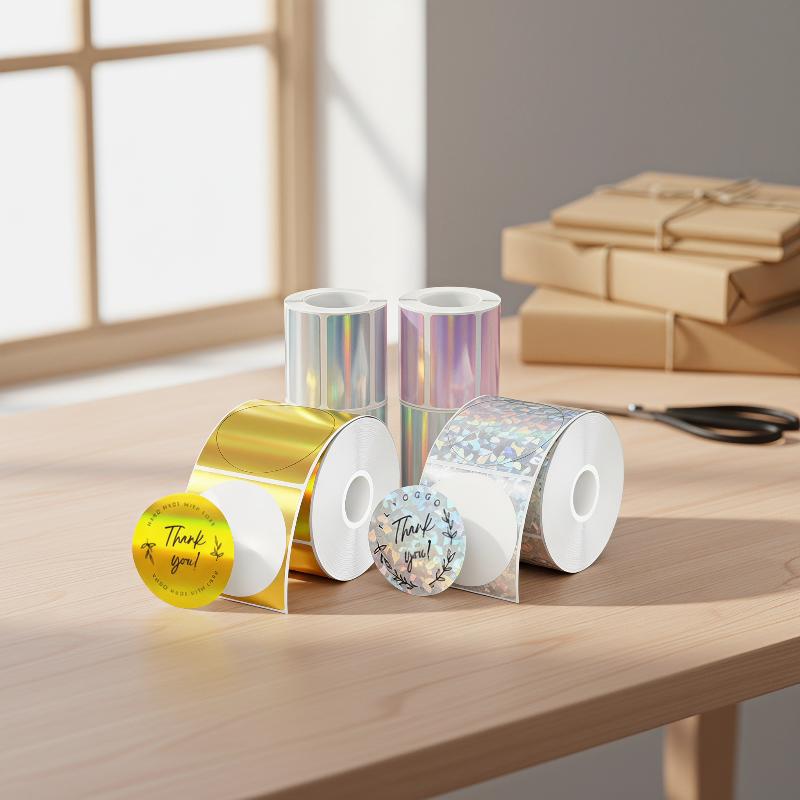 1 Roll Laser‑Color & Matte Sil - Round Sticker Thermal Labels Colored recension och pris