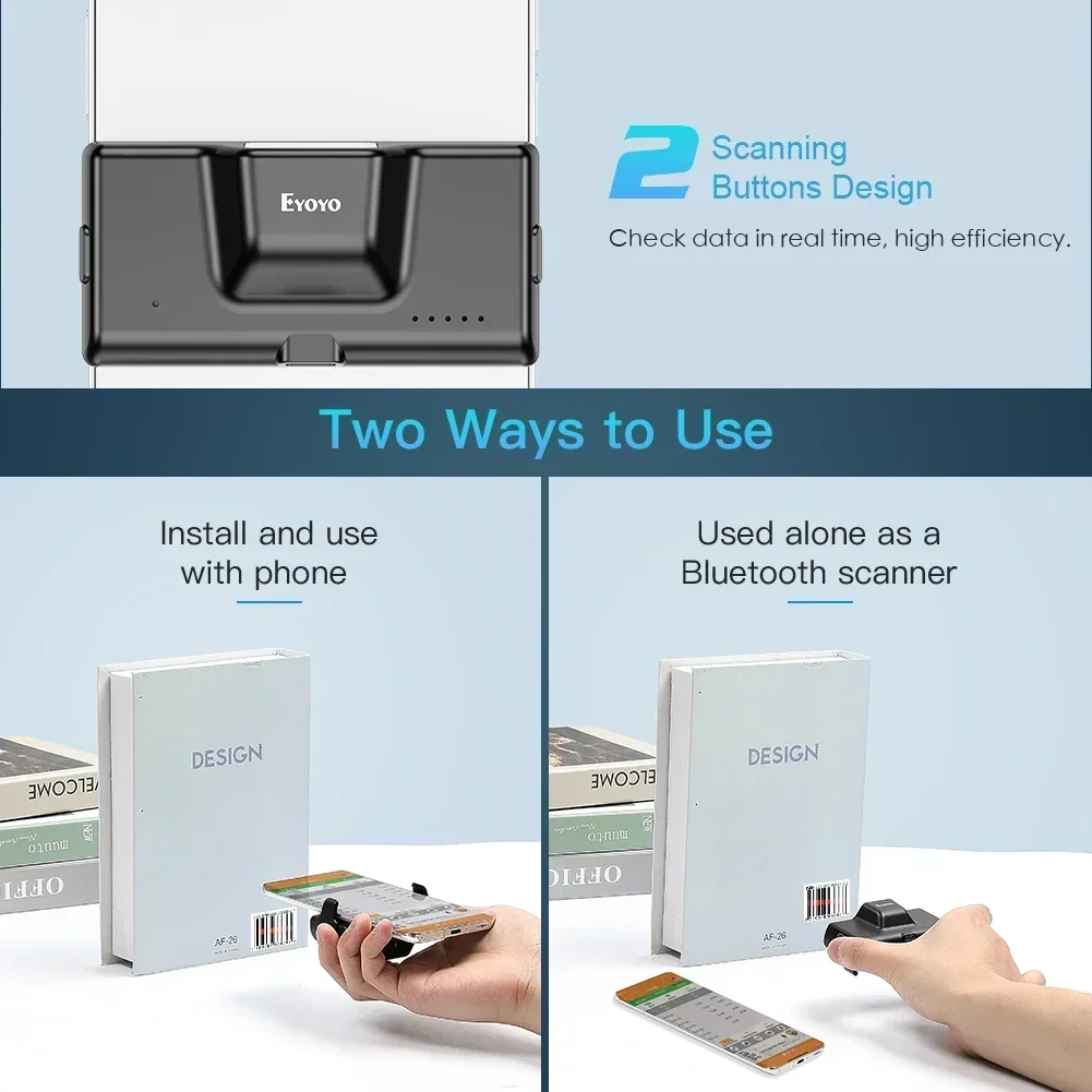 Eyoyo EY-022 2D Bluetooth Barc - Wireless Barcode Scanner 2D Qr Laser recension och pris