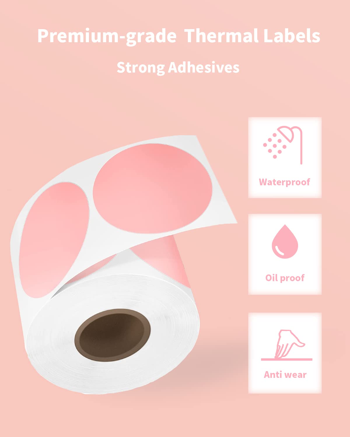 Phomemo PM241 Shipping Printer - Round Sticker Thermal Labels Colored recension och pris