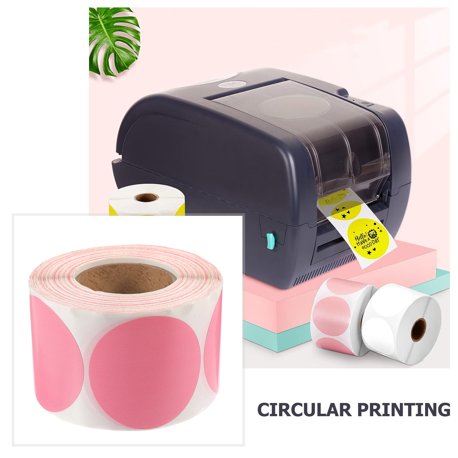 1 Roll Thermal Round Blank Sel - Round Sticker Thermal Labels Colored recension och pris