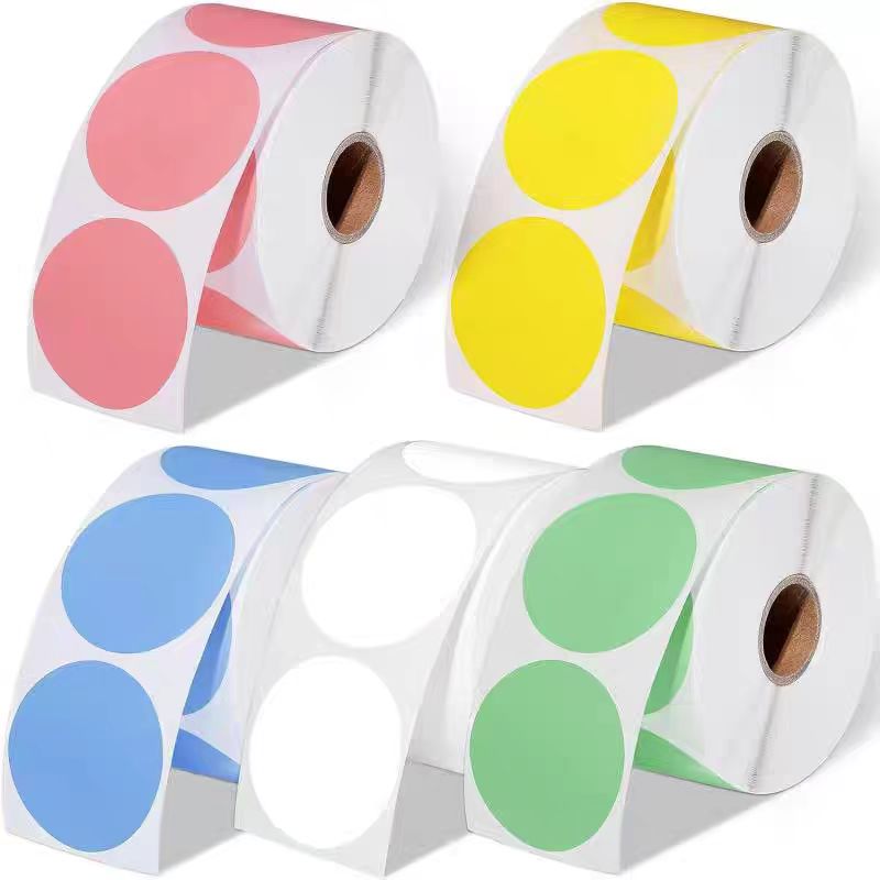 Round Color thermal label pape - Round Sticker Thermal Labels Colored recension och pris